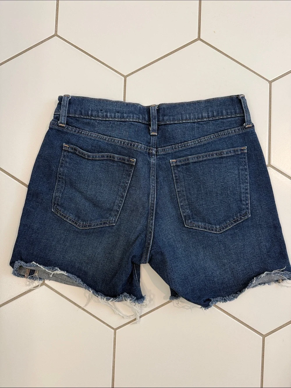 GAP Indigo Frayed Hem Denim Shorts